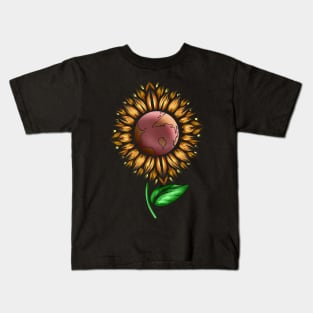 Sunflower With Earth In The Middle For Earth Day Kids T-Shirt